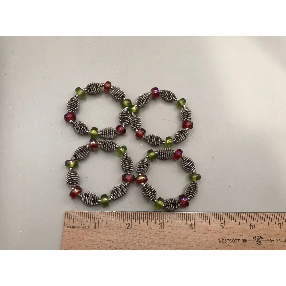 4 Beaded‎ Napkin Rings